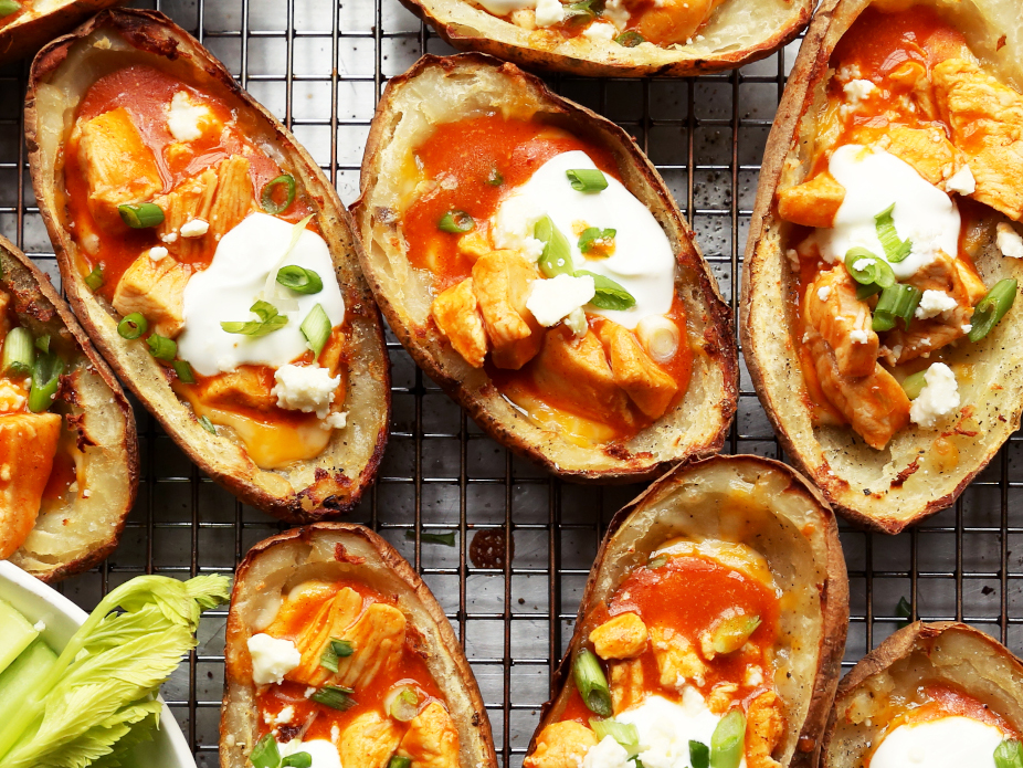 Buffalo Chicken Potato Skins