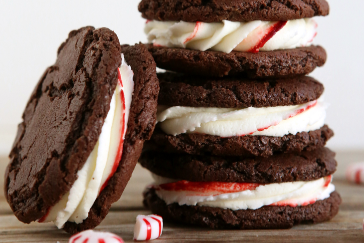 Chocolate Candy Cane Cookie Sandwiches - Recipes | Go Bold With Butter