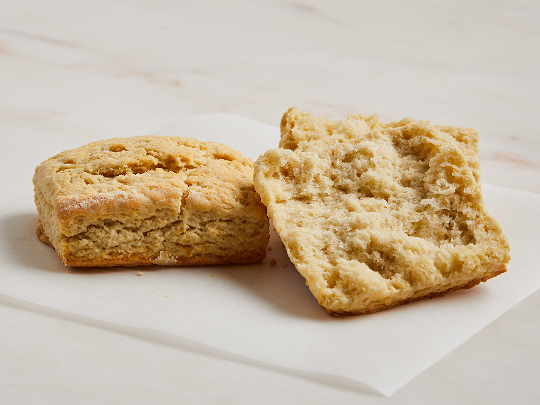 hard, dry, artificial tasting biscuits made with margarine