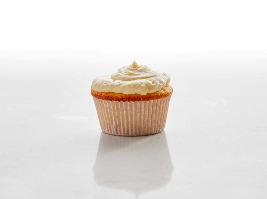 flattened, less flavorful tasting frosting on cupcake made with margarine