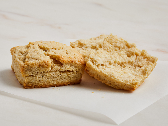 crumbly, chemical-tasting biscuits made with plant-based spread