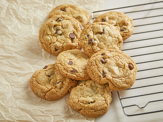 dry, crispy, flavorless chocolate chip cookies made with coconut oil