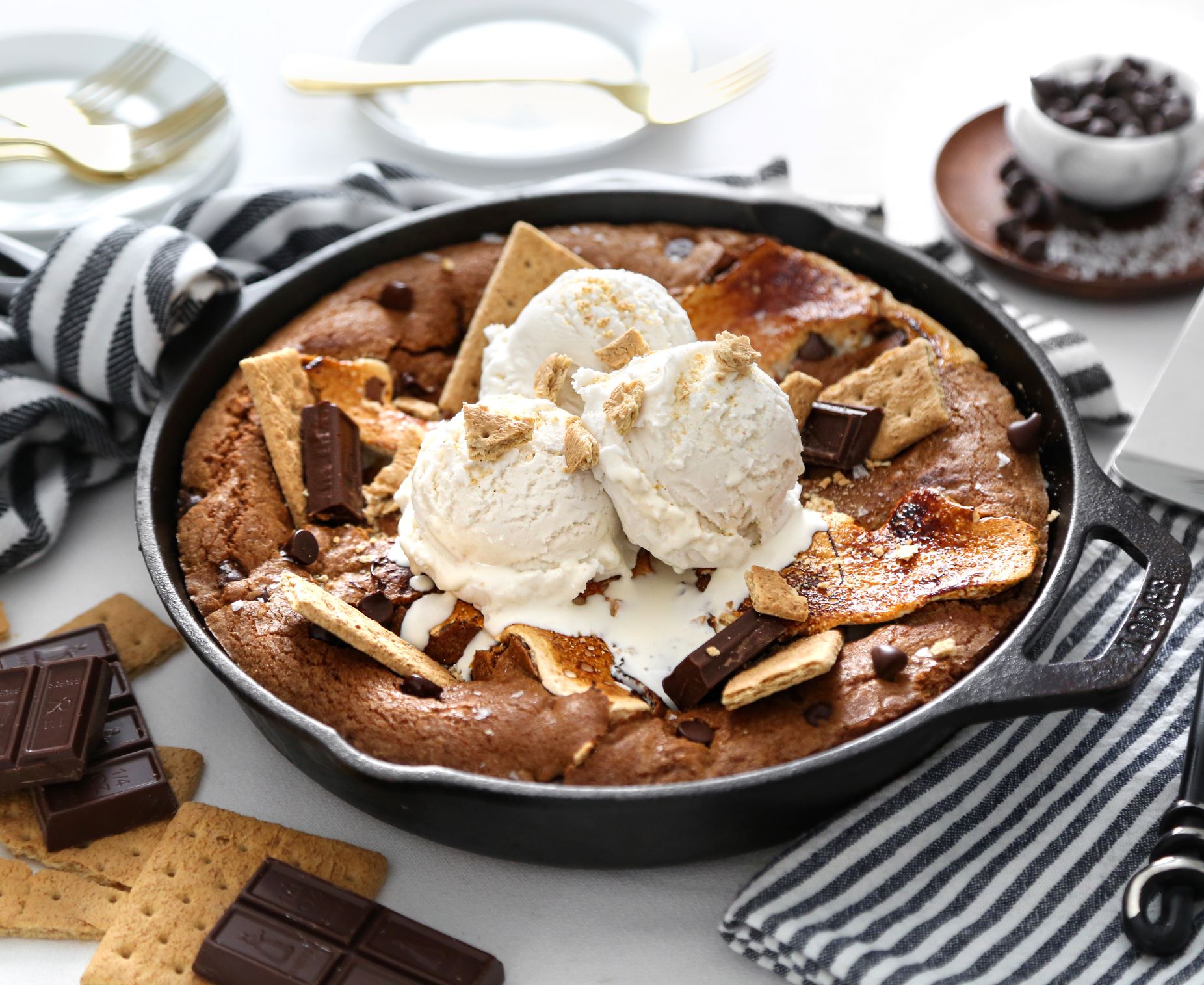 Browned Butter S’mores Cookie Skillet