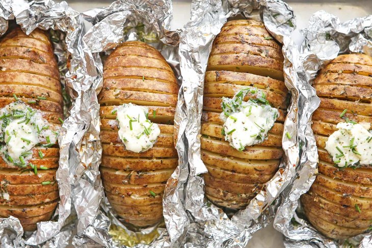 Grilled Baked Potatoes with Chive Butter - Recipes | Go Bold With Butter