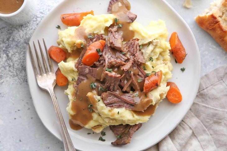 Pot Roast With Onion Soup Mix - 5 ingredients - Swirls of Flavor