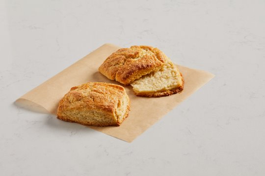 Dense shortcake made with plant-based spread