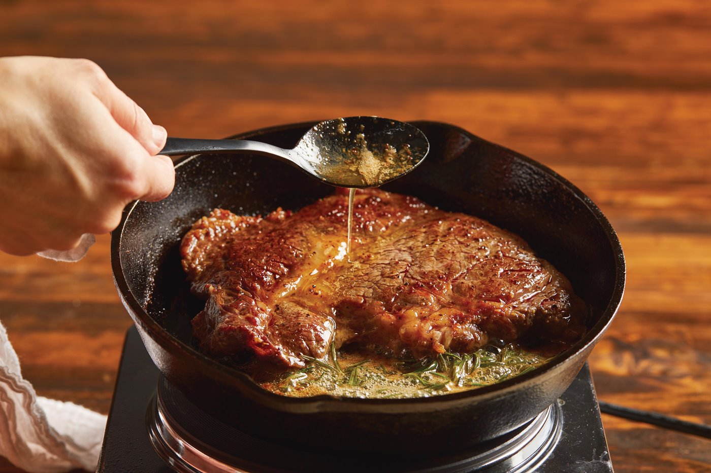 Pan-Seared, Butter-Basted Thick-Cut Steak Recipe